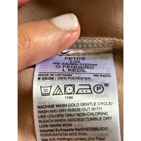 Banana Republic satiny taupe tunic, large petite, shiny, sophisticated, elegant - Picture 6 of 6